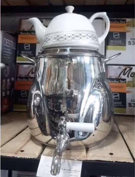 کتری و قوری رز کف چدن سفید