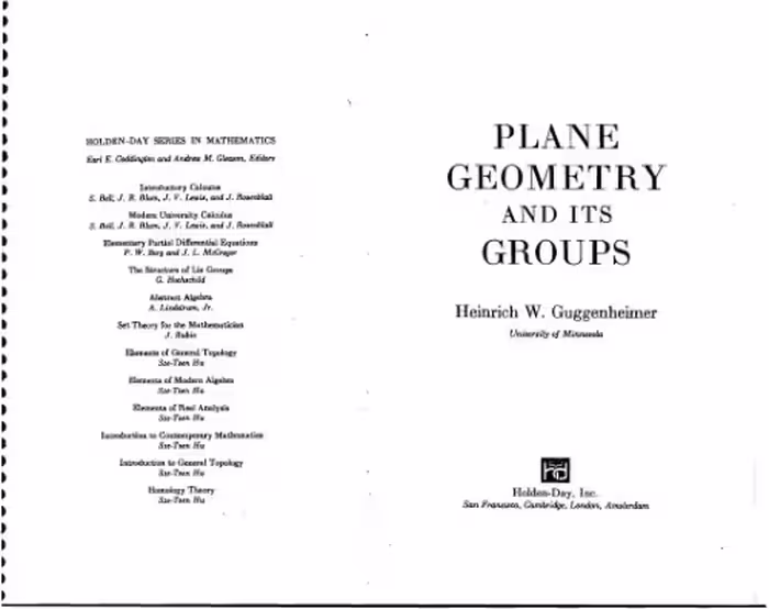 خرید و دانلود نسخه کامل کتاب Plane Geometry and its Groups