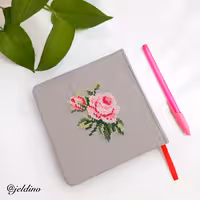 دفتر یادداشت مدل شماره دوزی طرح رز صورتی