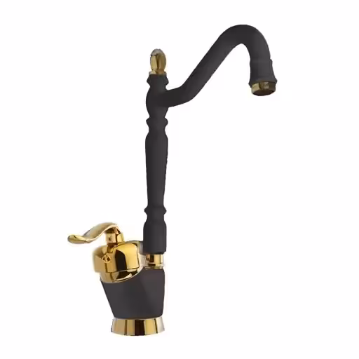 شیر ظرفشویی مدل قاصدک قاجاری مشکی طلایی