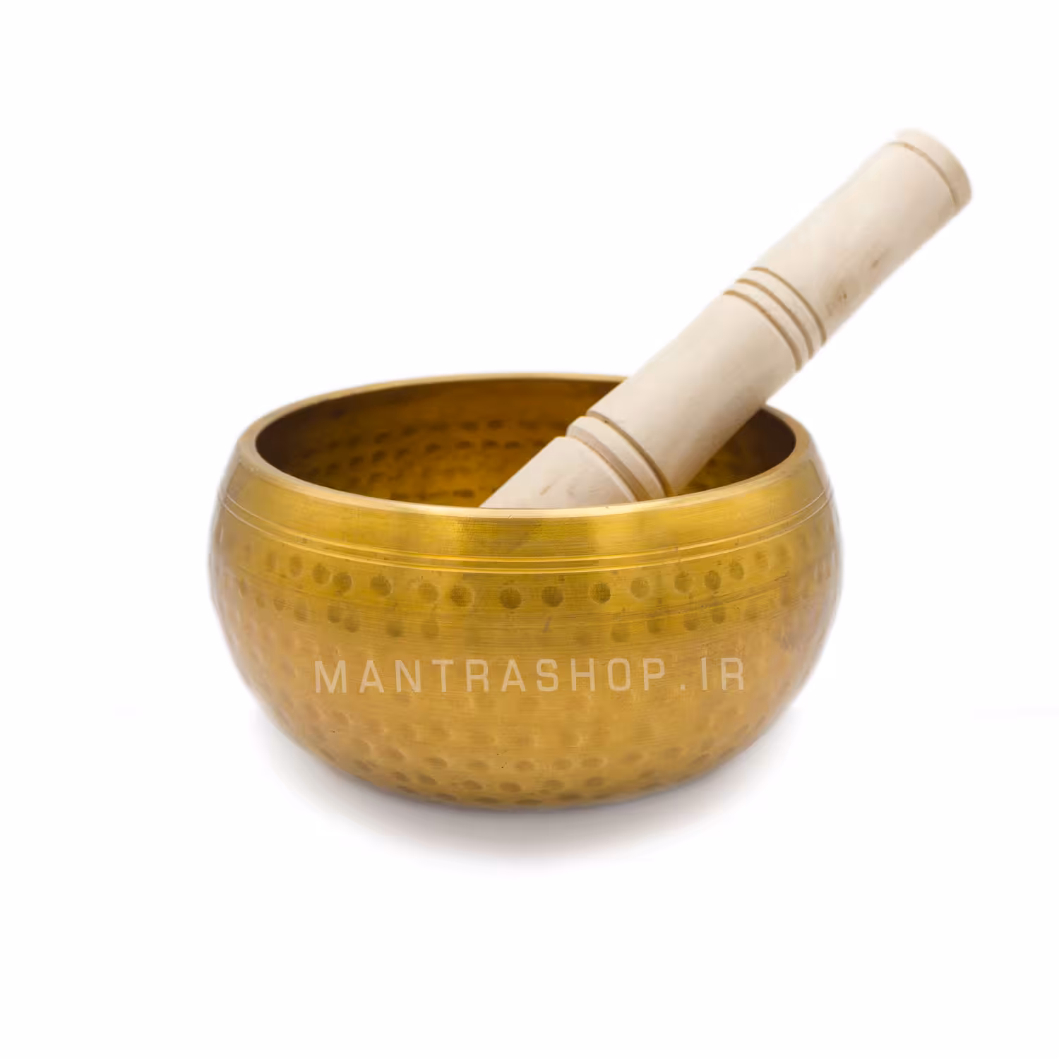 کاسه تبتی طلایی چکش کاری شده – قطر دهانه 12 سانتی متر