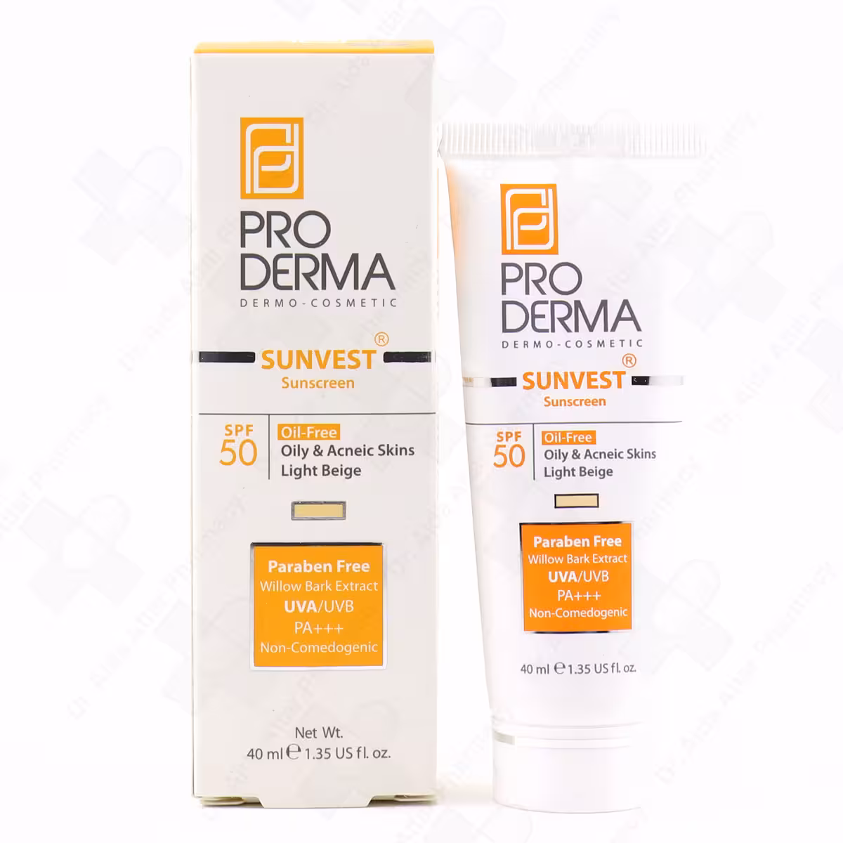 کرم ضد آفتاب فاقد چربی پرودرما SPF50 مناسب پوست های چرب و جوش دار 40 میلی لیتر