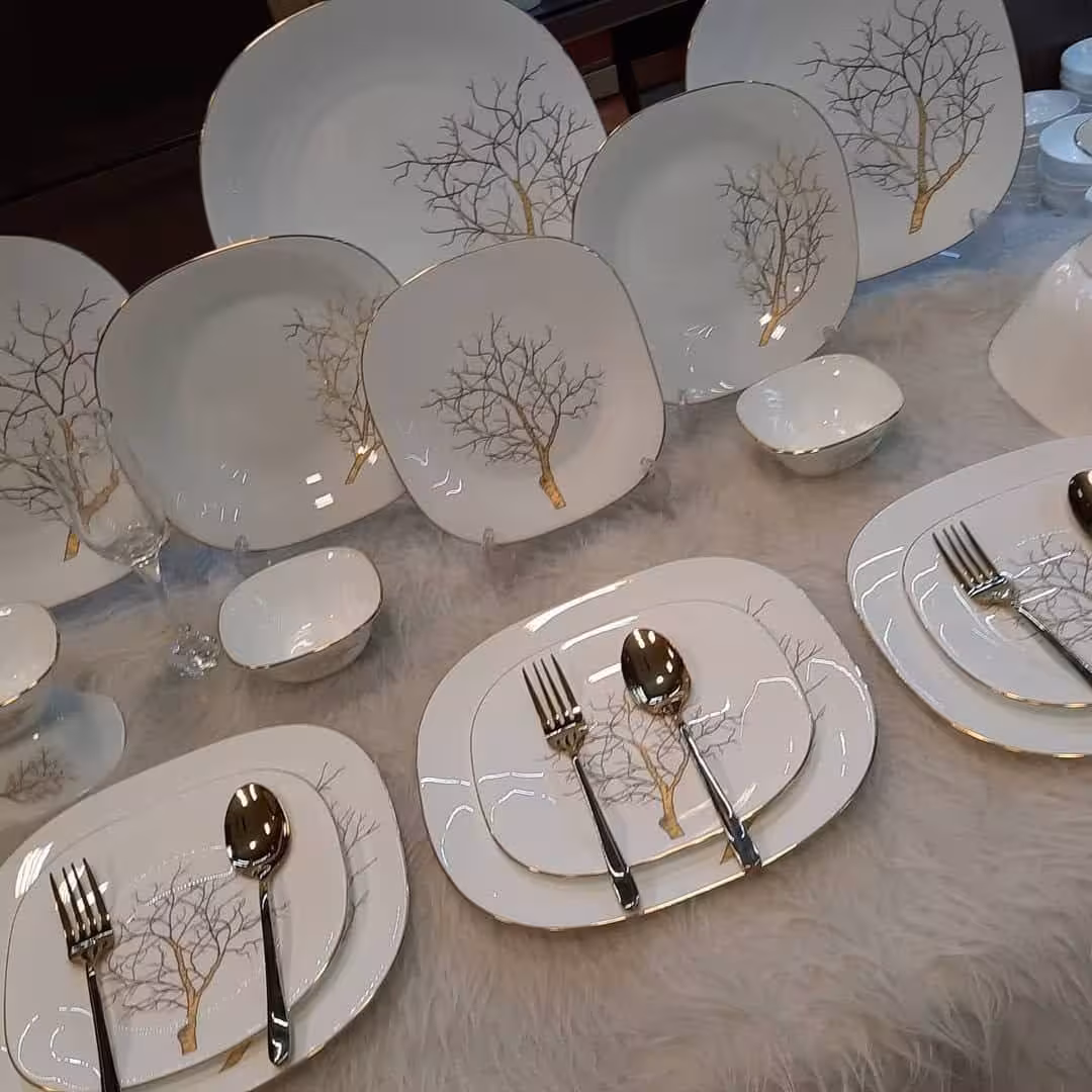 سرویس غذاخوری 26پارچه اوپال چهارگوش پاییز طلایی