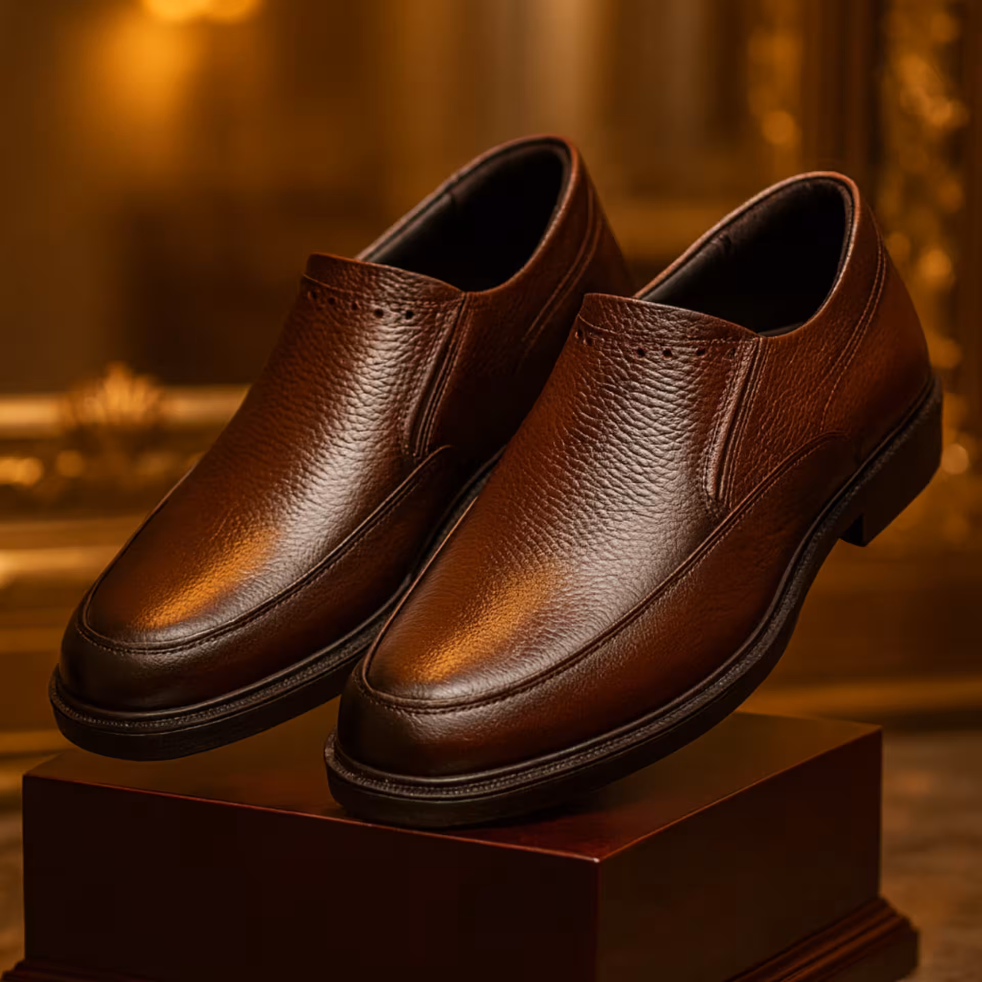 کفش روزمره مردانه چرم طبیعی کد TB062BR رنگ قهوه ای