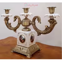شمعدان سه شعله پایه مکعبی مدل ایتالیایی