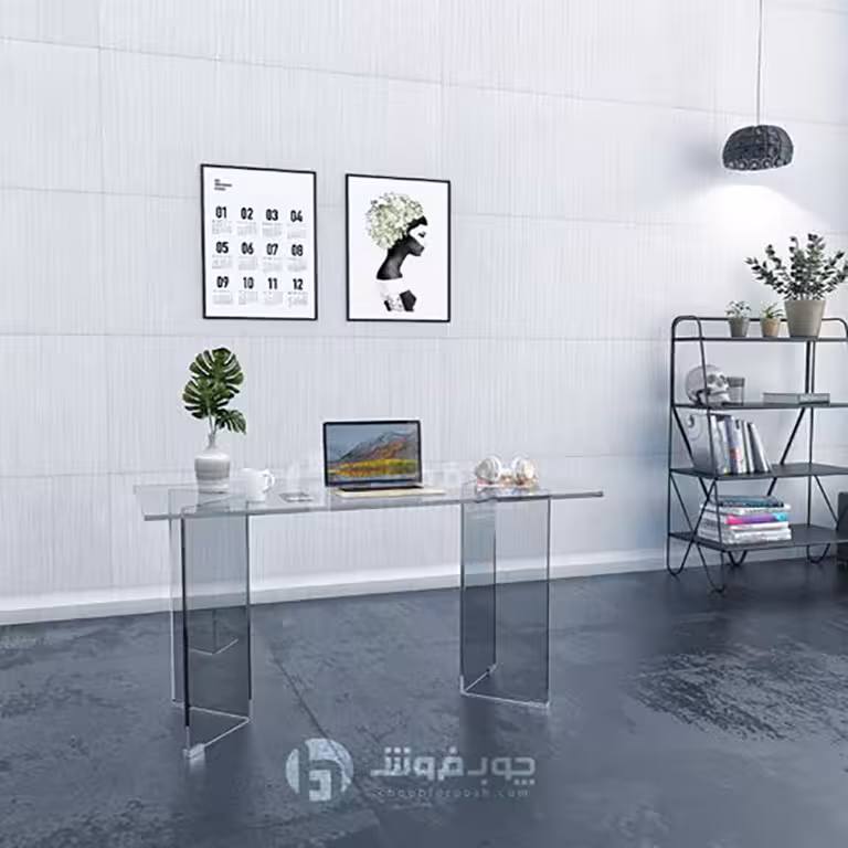 میز مدیریت شیشه ای چوب فروش کد GT130
