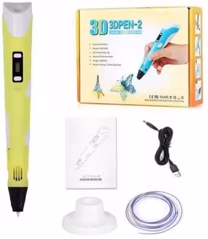 قلم طراحی سه بعدی مدل 3DPEN-2 رنگ زرد
