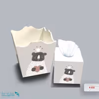ست سطل و جا دستمال چوبی کودک طرح خرس ملکه کد A3232