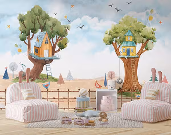 پوستر کودکانه خانه های درختی کد PK141