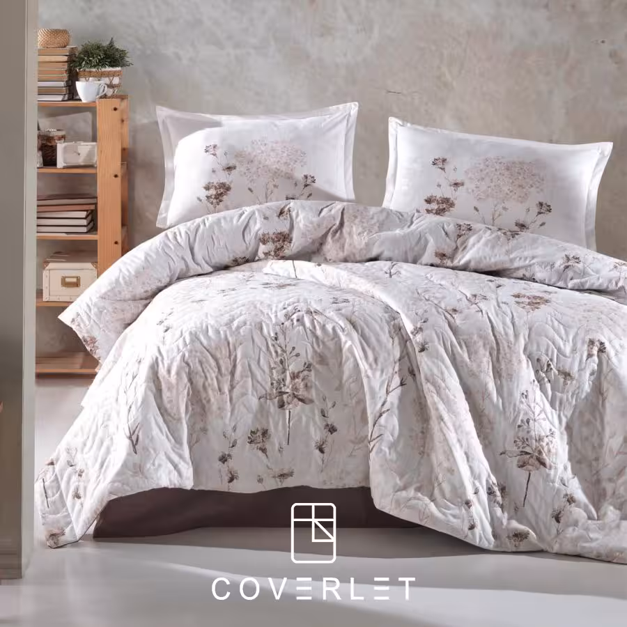 روتختی چهارفصل سفید قهوه‌ای دونفره مدل Ludi