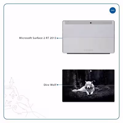 برچسب پوششی ماهوت مدل Dire Wolf مناسب برای تبلت مایکروسافت Surface 2 RT 2013
