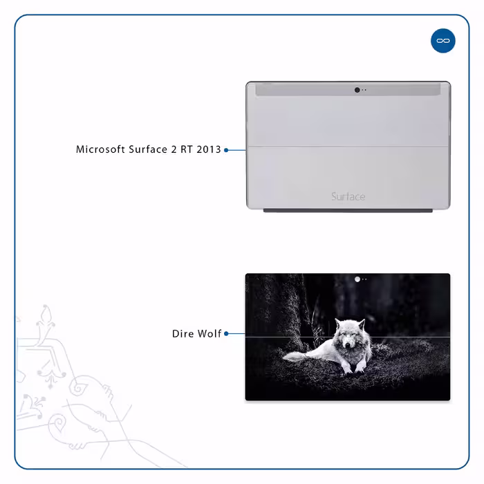 برچسب پوششی ماهوت مدل Dire Wolf مناسب برای تبلت مایکروسافت Surface 2 RT 2013
