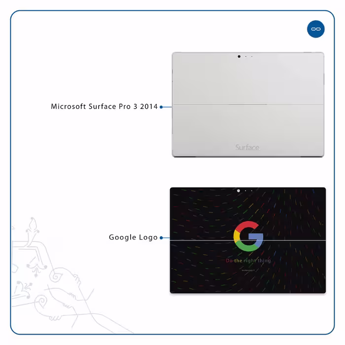 برچسب پوششی ماهوت مدل Google-Logo مناسب برای تبلت مایکروسافت Surface Pro 3 2014