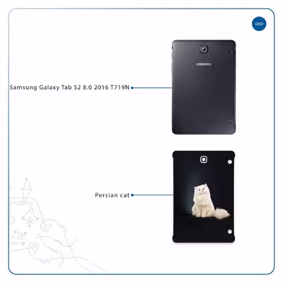 برچسب پوششی ماهوت مدل Persian cat مناسب برای تبلت سامسونگ Galaxy Tab S2 8.0 2016 T719N