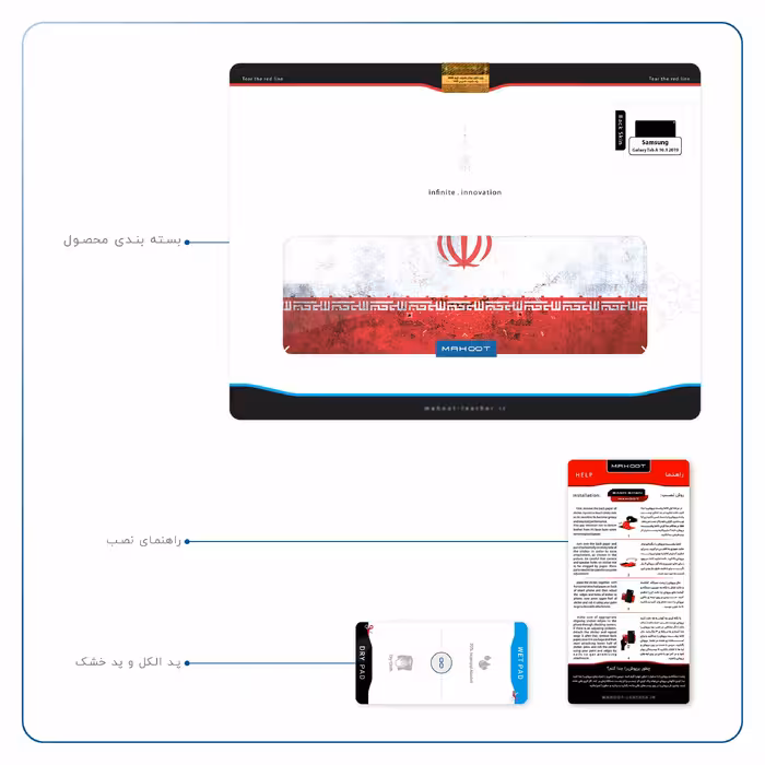 برچسب پوششی ماهوت مدل Iran-Flag-1 مناسب برای تبلت سامسونگ Galaxy Tab A 10.1 2019 T515