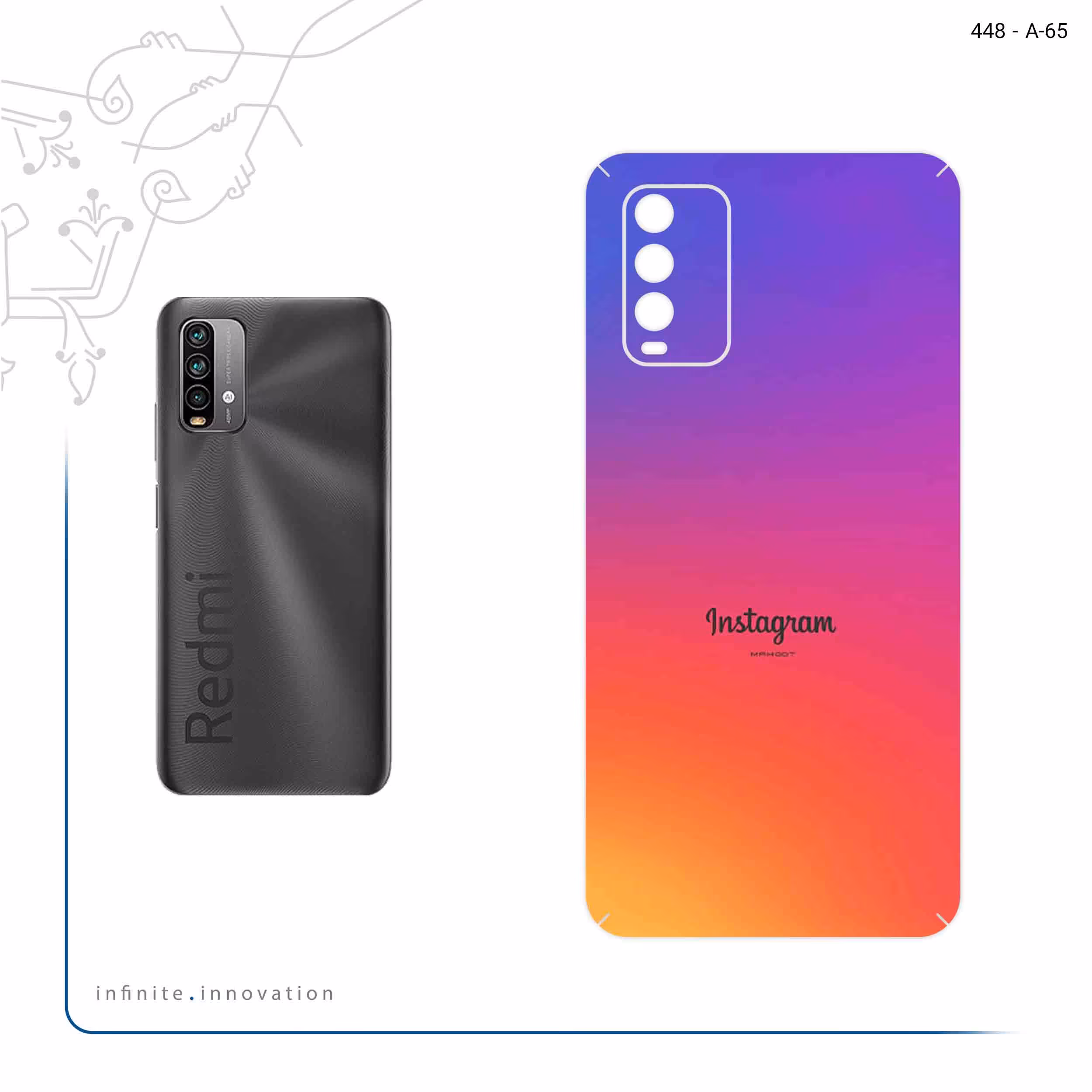 برچسب پوششی ماهوت مدل Instagram مناسب برای گوشی موبایل شیائومی Redmi Note 9 4G