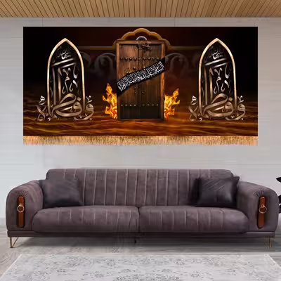 پرچم مدل پشت منبری شهادت حضرت زهرا کد 8878S