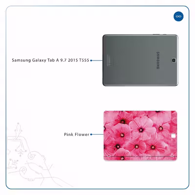 برچسب پوششی ماهوت مدل Pink-Flower مناسب برای تبلت سامسونگ Galaxy Tab A 9.7 2015 T555