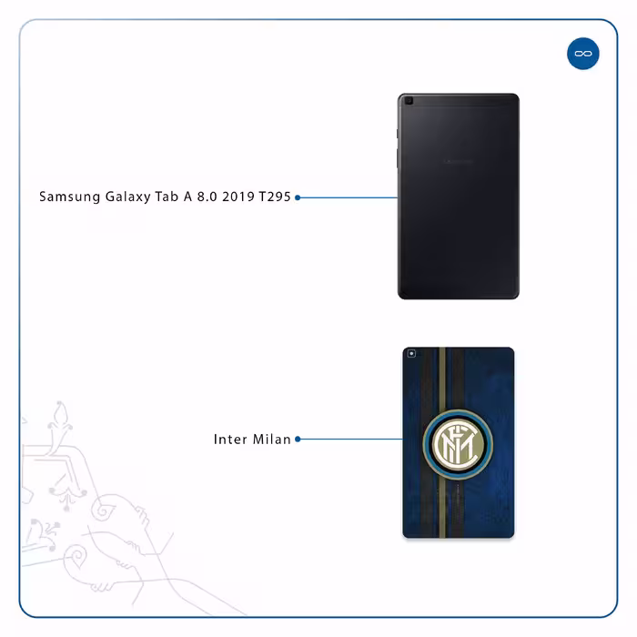 برچسب پوششی ماهوت مدل Inter-Milan مناسب برای تبلت سامسونگ Galaxy Tab A 8.0 2019 T295