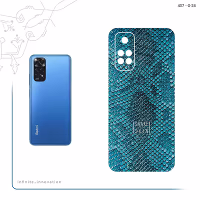 برچسب پوششی ماهوت مدل Blue Snake Skin مناسب برای گوشی موبایل شیائومی Redmi Note 11