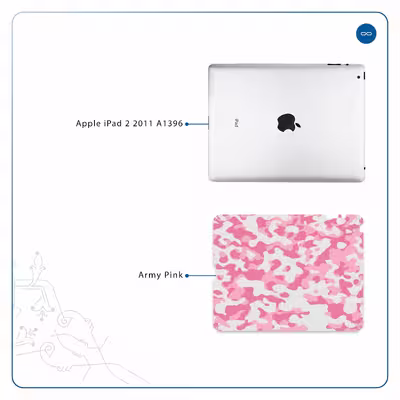 برچسب پوششی ماهوت مدل Army-Pink مناسب برای تبلت اپل iPad 2 2011 A1396