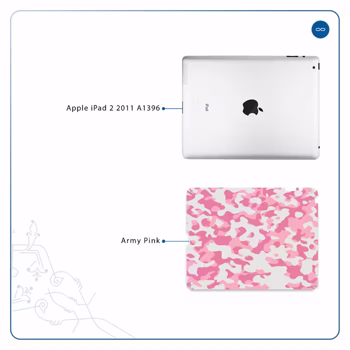برچسب پوششی ماهوت مدل Army-Pink مناسب برای تبلت اپل iPad 2 2011 A1396