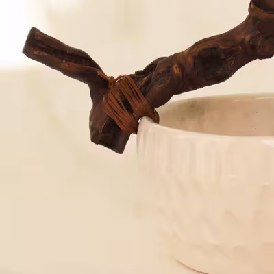 ست کاسه و بشقاب سرامیکی طرح انگشتی مدل دستساز کد 1094 مجموعه دو عددی