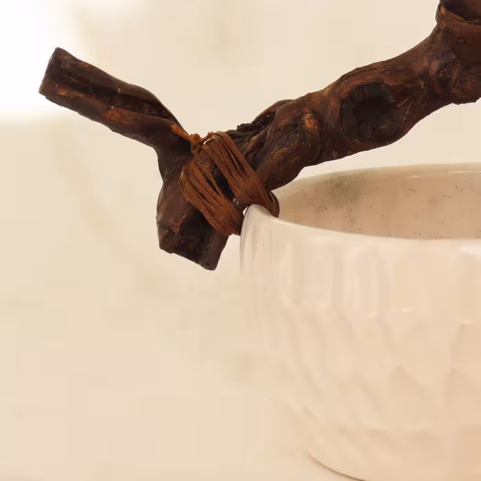 ست کاسه و بشقاب سرامیکی طرح انگشتی مدل دستساز کد 1094 مجموعه دو عددی