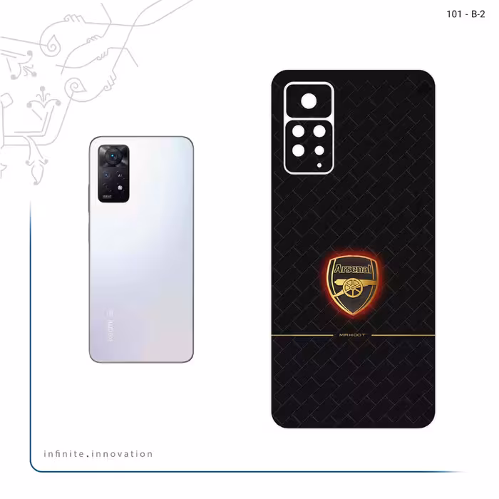برچسب پوششی ماهوت مدل Arsenal مناسب برای گوشی موبایل شیائومی Redmi Note 11 Pro Plus 5G (India)