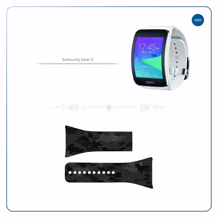برچسب ماهوت طرح Night_Army_Pixel مناسب برای ساعت هوشمند سامسونگ Galaxy Gear S