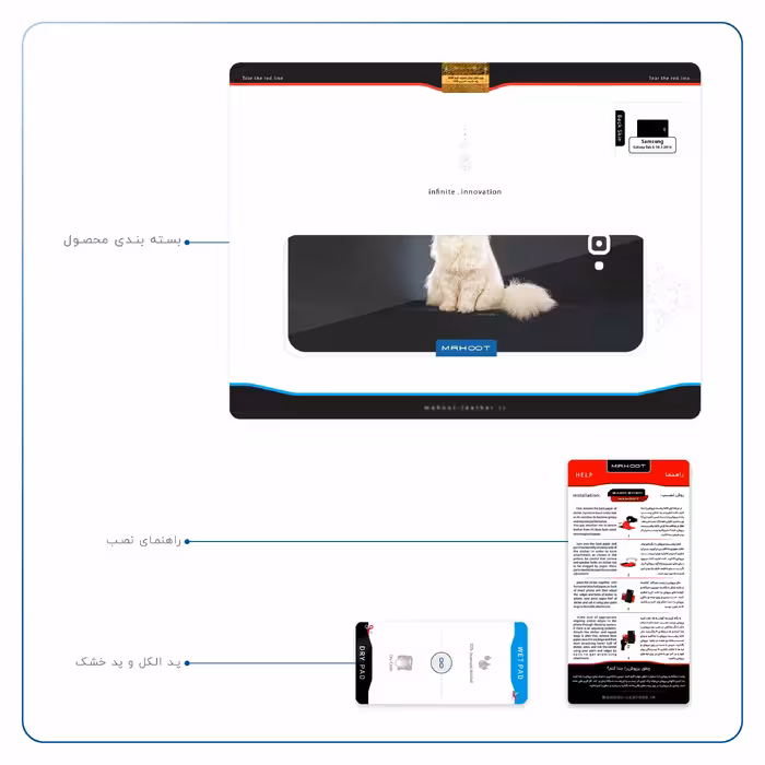 برچسب پوششی ماهوت مدل Persian cat مناسب برای تبلت سامسونگ Galaxy Tab A 10.1 2016 T580