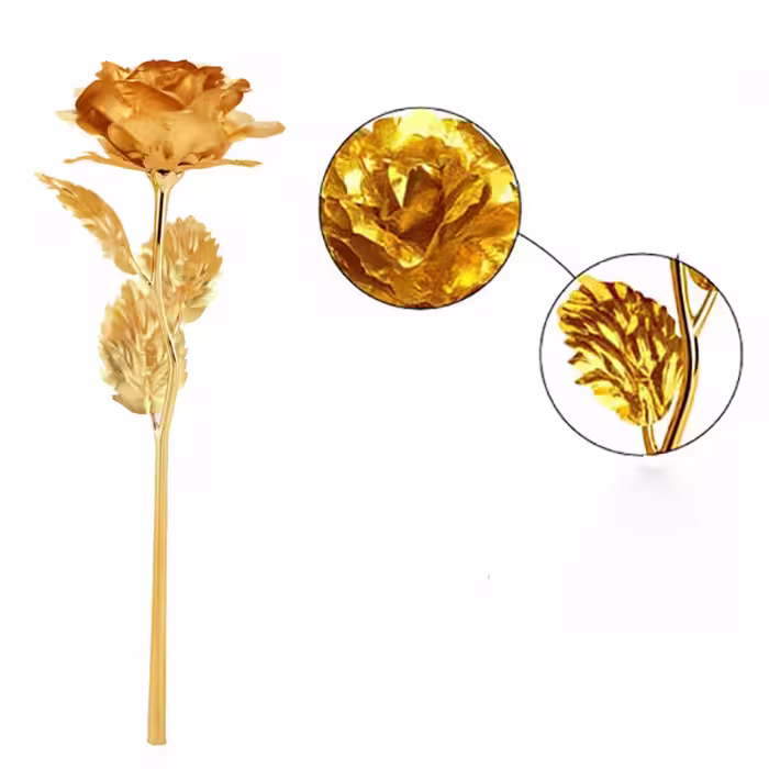 گل رز مصنوعی مدل Gold مجموعه 6 عددی