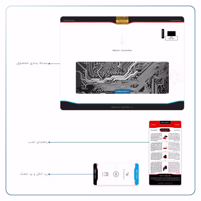 برچسب پوششی ماهوت مدل Black Printed Circuit Board مناسب برای تبلت اچ تی سی Nexus 9 2014