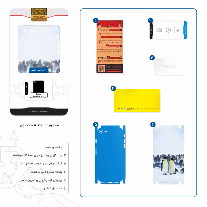برچسب پوششی ماهوت مدل Penguin-FullSkin مناسب برای گوشی موبایل اپل iPhone SE 2022