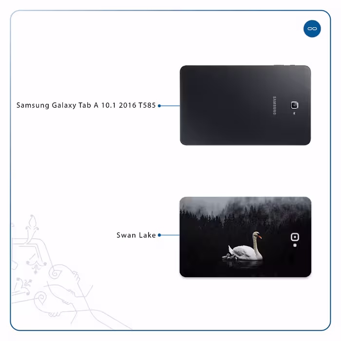 برچسب پوششی ماهوت مدل Swan Lake مناسب برای تبلت سامسونگ Galaxy Tab A 10.1 2016 T585