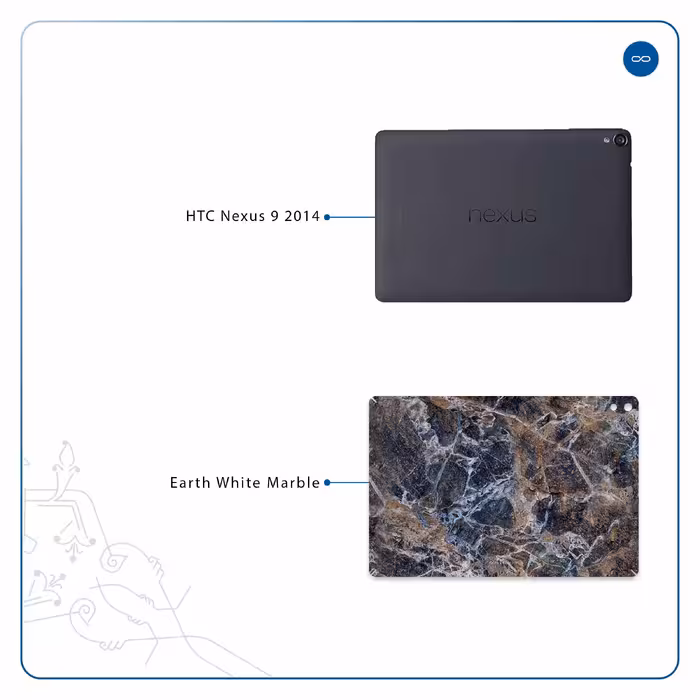 برچسب پوششی ماهوت مدل Earth-White-Marble مناسب برای تبلت اچ تی سی Nexus 9 2014