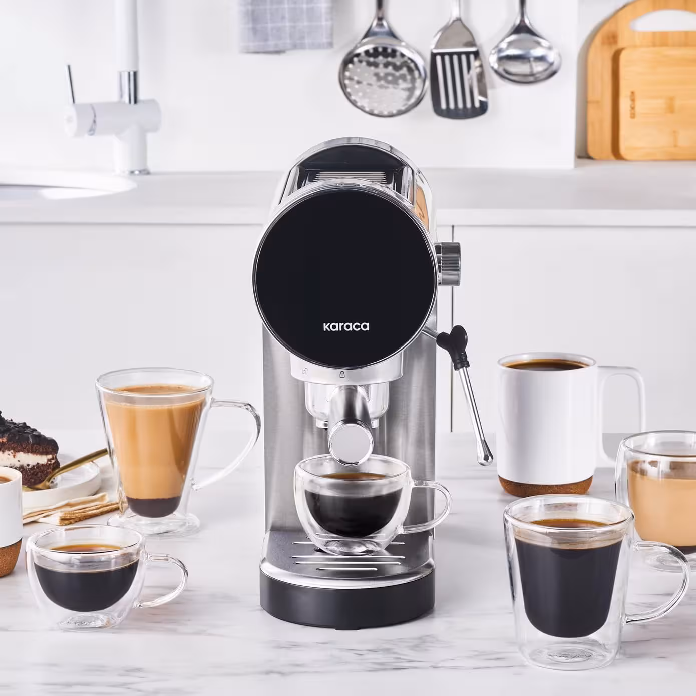 اسپرسوساز دیجیتال 20 بار برند کاراجا مدل Coffee Art Inox