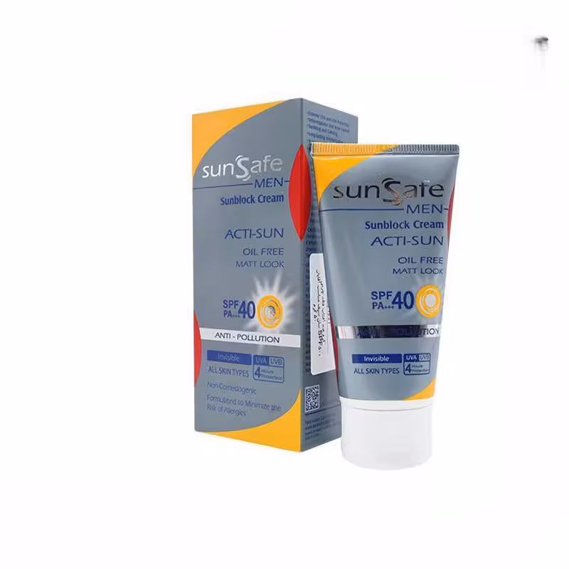 کرم ضد آفتاب فاقد چربی آقایان spf40 سان سیف