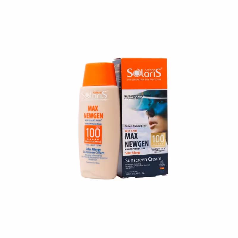 کرم ضد آفتاب مکس نیوژن مناسب پوست های حساس بژطبیعی SPF100 سولاریس آردن 100م