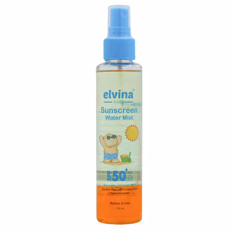 اسپری ضد آفتاب کودک بدون رنگ الوینا SPF 50 مدل Water Mist ‌مناسب انواع پوست حجم 150 میلی‌لیتر