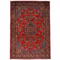 فرش قدیمی دستبافت شش و نیم متری طرح لچک ترنج