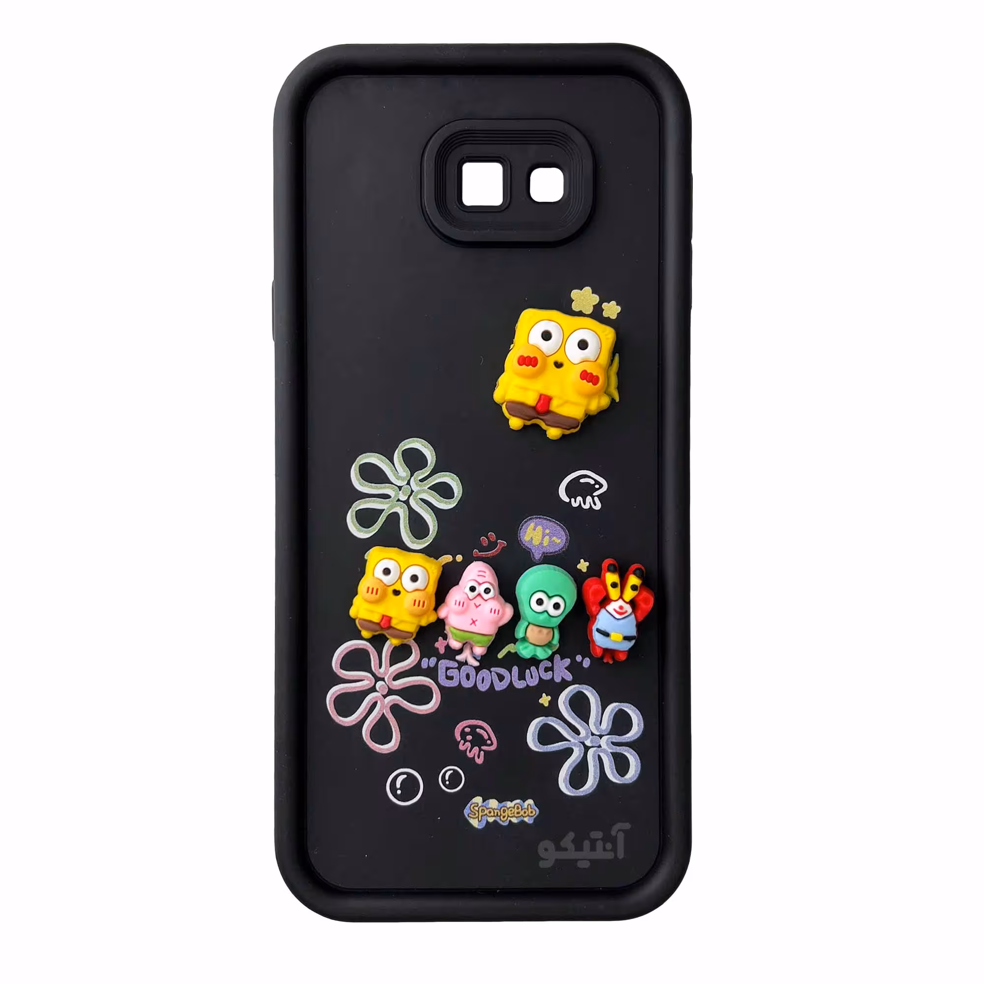 قاب Solid عروسکی طرح خانواده باب اسفنجی مناسب برای Samsung J4 Plus-مشکی