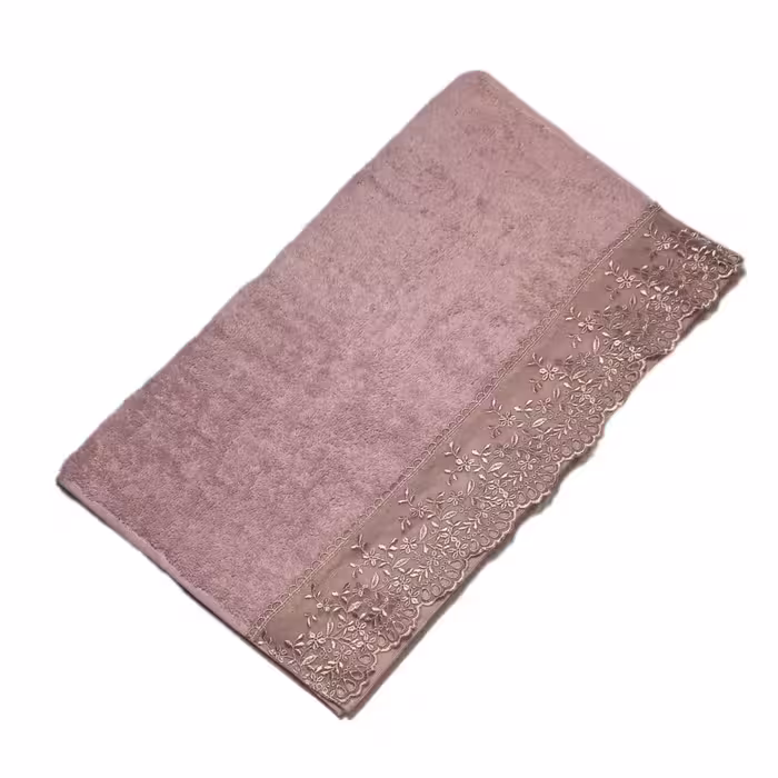 حوله دست و صورت فانتزی گیپور دار DECO BIANCA ترکیه سایز 50×90