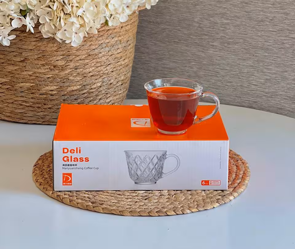فنجان شیشه ای چایخوری دلی deli مدل آنشرلی