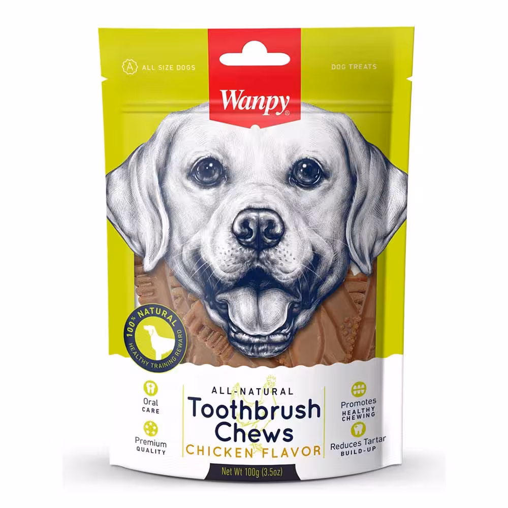 تشویقی سگ ونپی مدل Toothbrush Chews طعم مرغ وزن 100 گرم