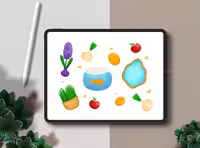 نقاشی المان های سفره هفت سین | گرافیک با طعم تربچه