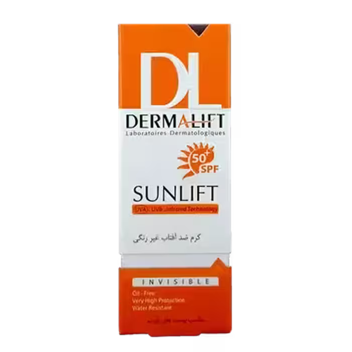 کرم ضد آفتاب SPF50 پوست چرب غیر رنگی درمالیفت 40 میلی لیتر