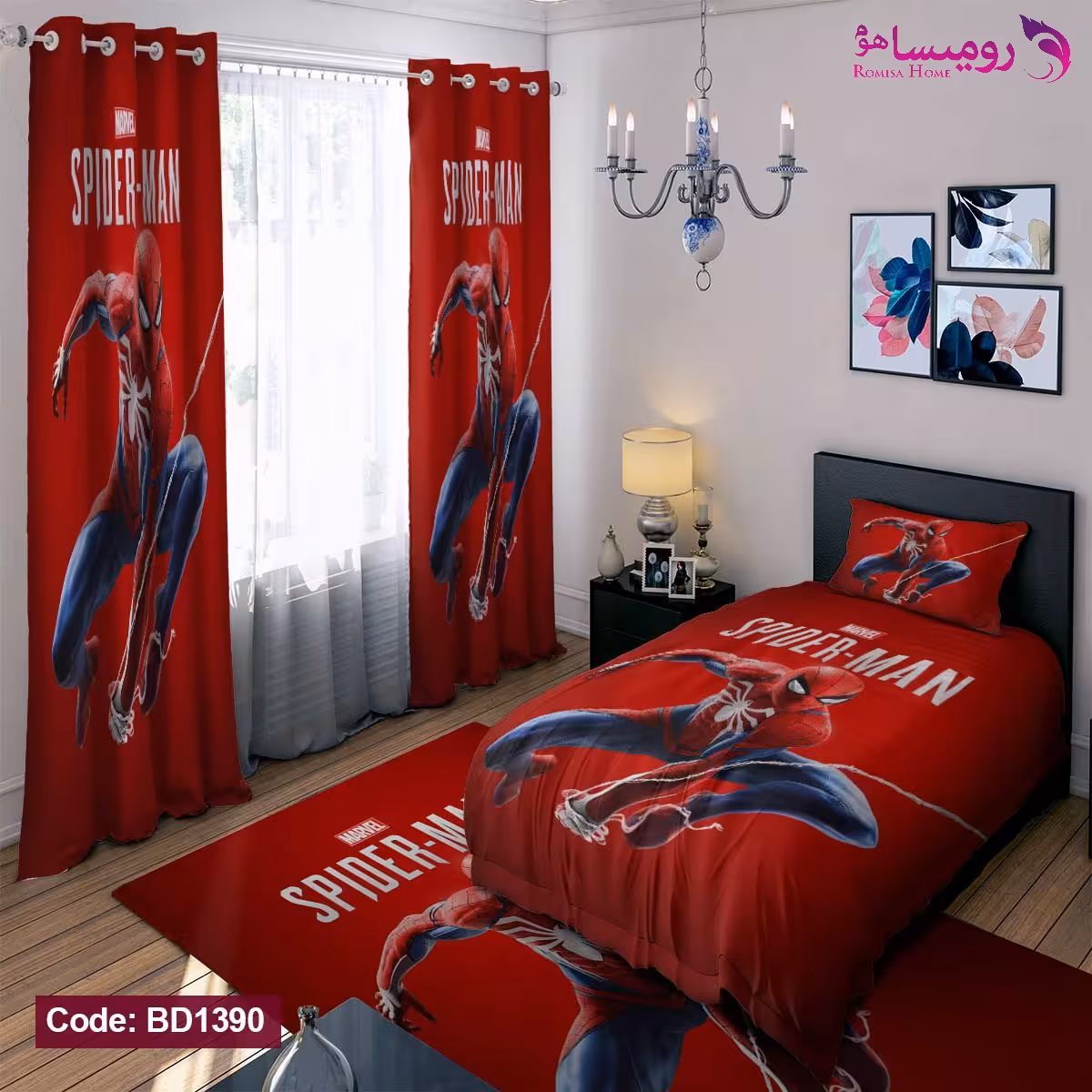 قیمت و خرید روتختی طرح اسپایدرمن یک نفره برند دکو کد BD1390