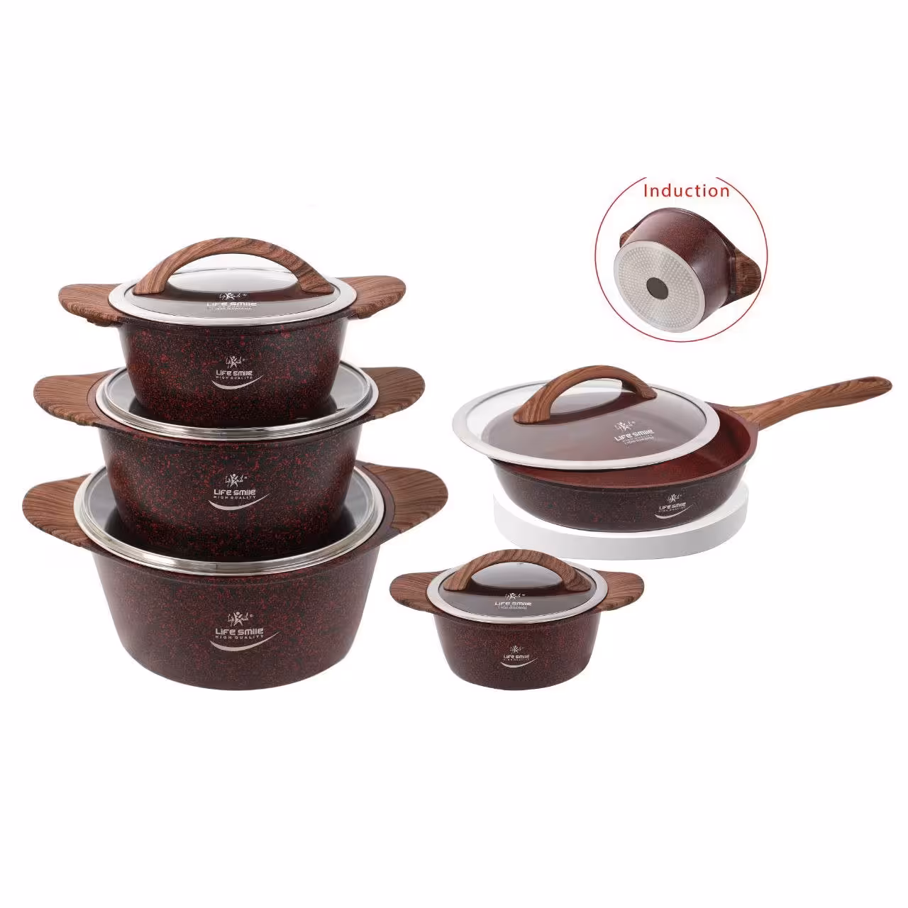 سرویس قابلمه گرانیتی لایف اسمایل مدل LIFEP5 شامل 10 پارچه