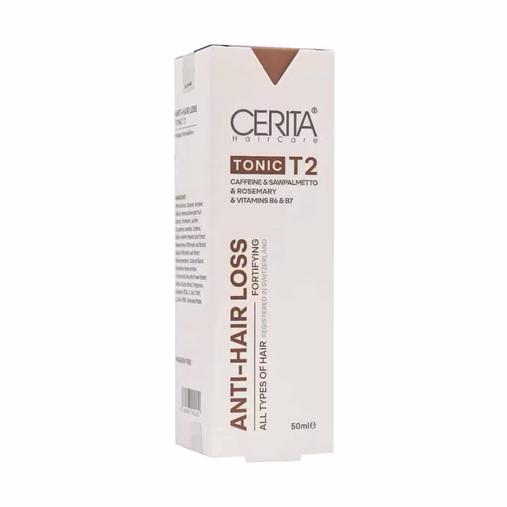 تونیک تقویت کننده مو سریتا مدل T2 مناسب انواع مو 50میلی لیتر | Cerita Anti Hair Loss Herbal Hair Tonic T2 For All Hair